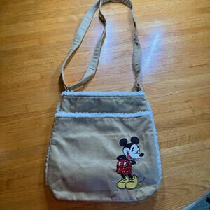 Vintage Y2K Disney Mickey Mouse Crossbody Bag Faux Suede/Shearling Style NWOT